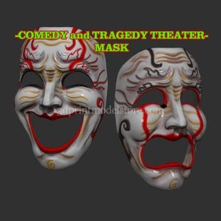 Comedy and Tragedy Theater Mask 3D Print