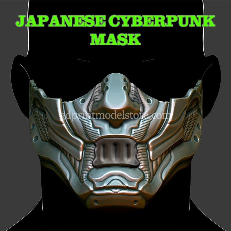 Japanese Cyberpunk Mask 3D Print Model | 3D Print Model Store