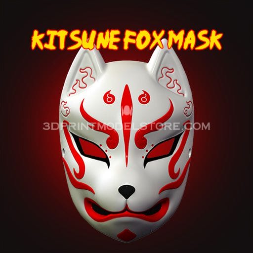 Japan Demon Kitsune Fox Mask 3D Print Model | 3D Print Model Store