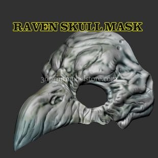 Raven Skull Mask 3D Print Model