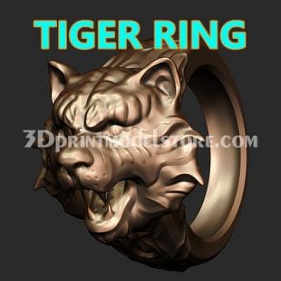 Tiger Ring 3D Print Model