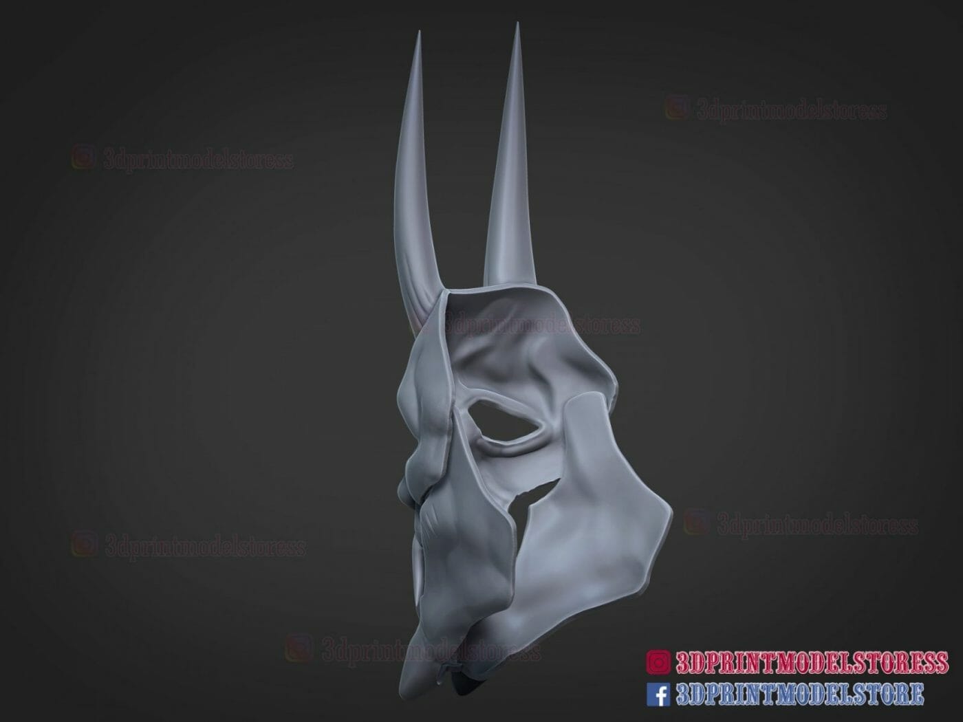 Neon White Red Mask for Cosplay Halloween 3D Print Model