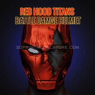 Red Hood Titans Battle Damage Helmet