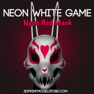 Neon Red Mask for Cosplay 3D Print Model