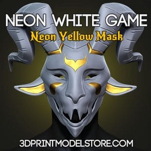 Neon White Cosplay Mask - Neon Yellow 3D Print Model